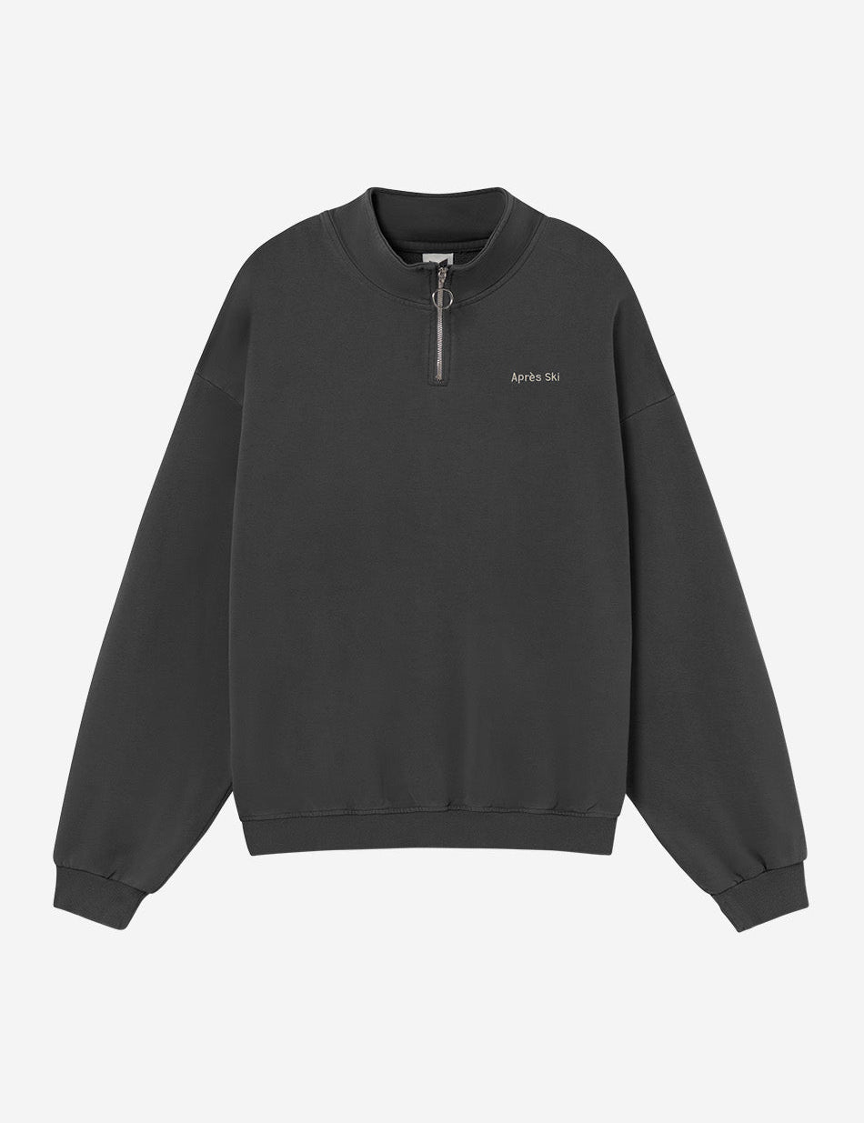 CREW ZIPPER WASHED APRES SKI BLACK