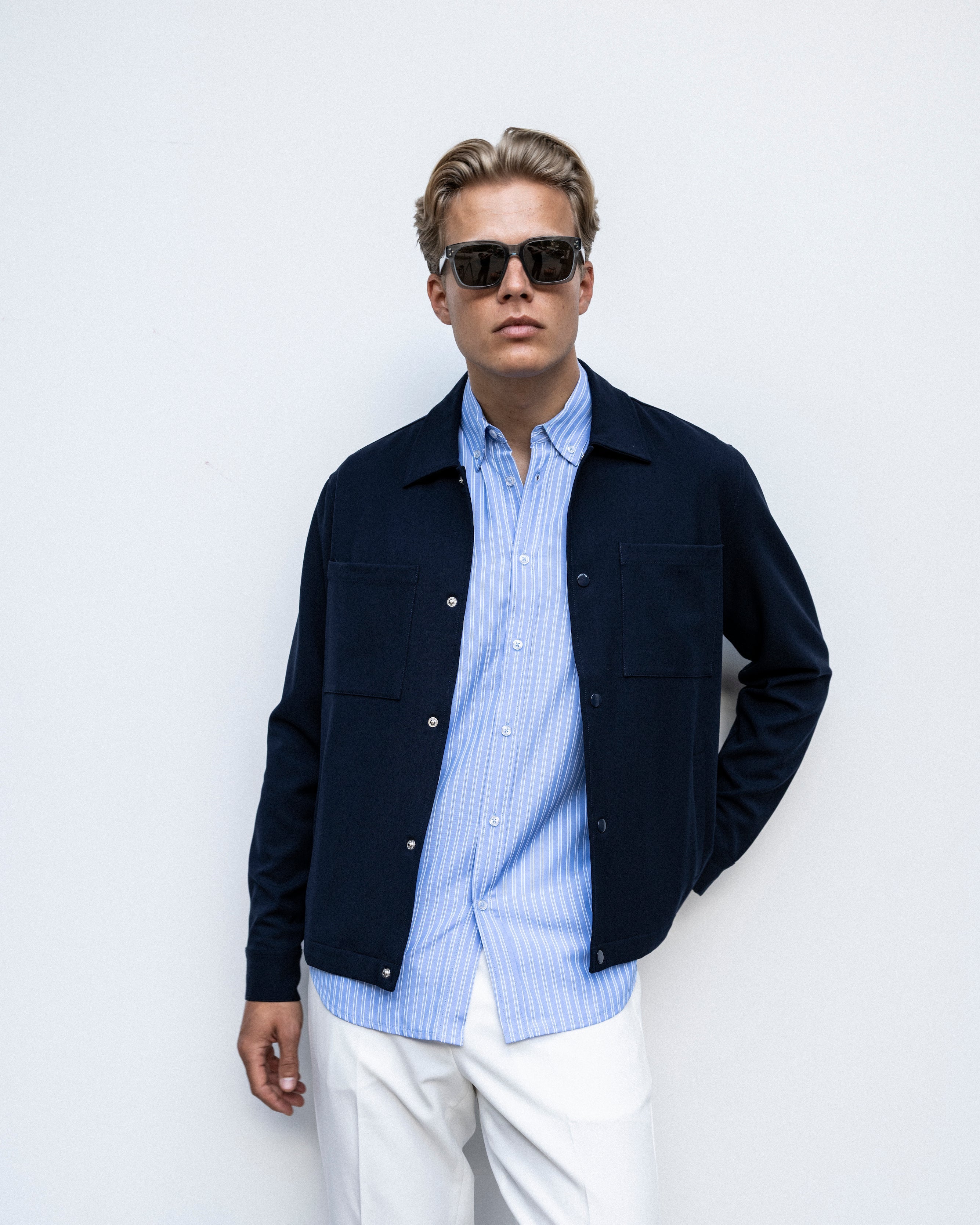 John Stripe Shirt - LIGHT BLUE
