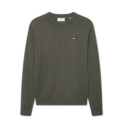 GREY PATCH CREWNECK KNIT