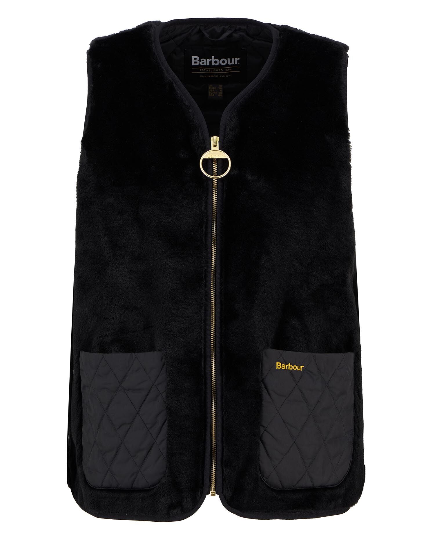 Barbour Karin Faux-Fur Gilet Black Fur