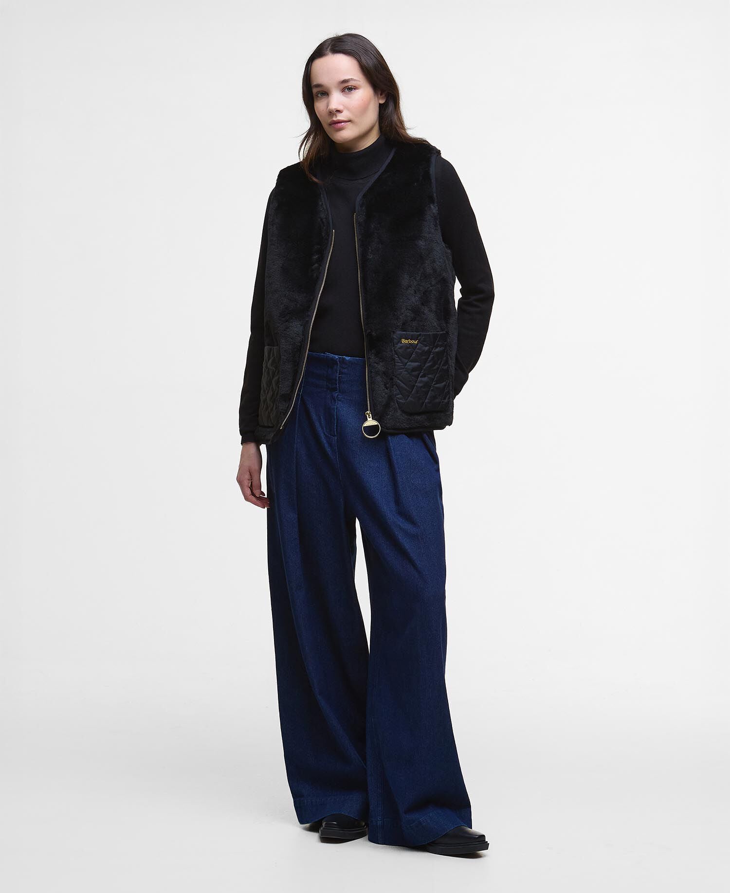 Barbour Karin Faux-Fur Gilet Black Fur