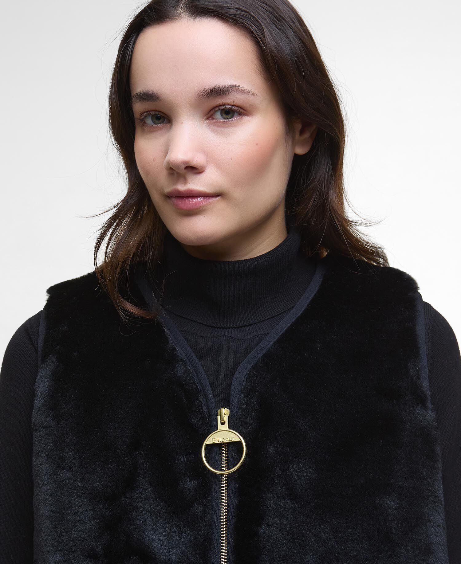 Barbour Karin Faux-Fur Gilet Black Fur