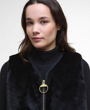 Barbour Karin Faux-Fur Gilet Black Fur