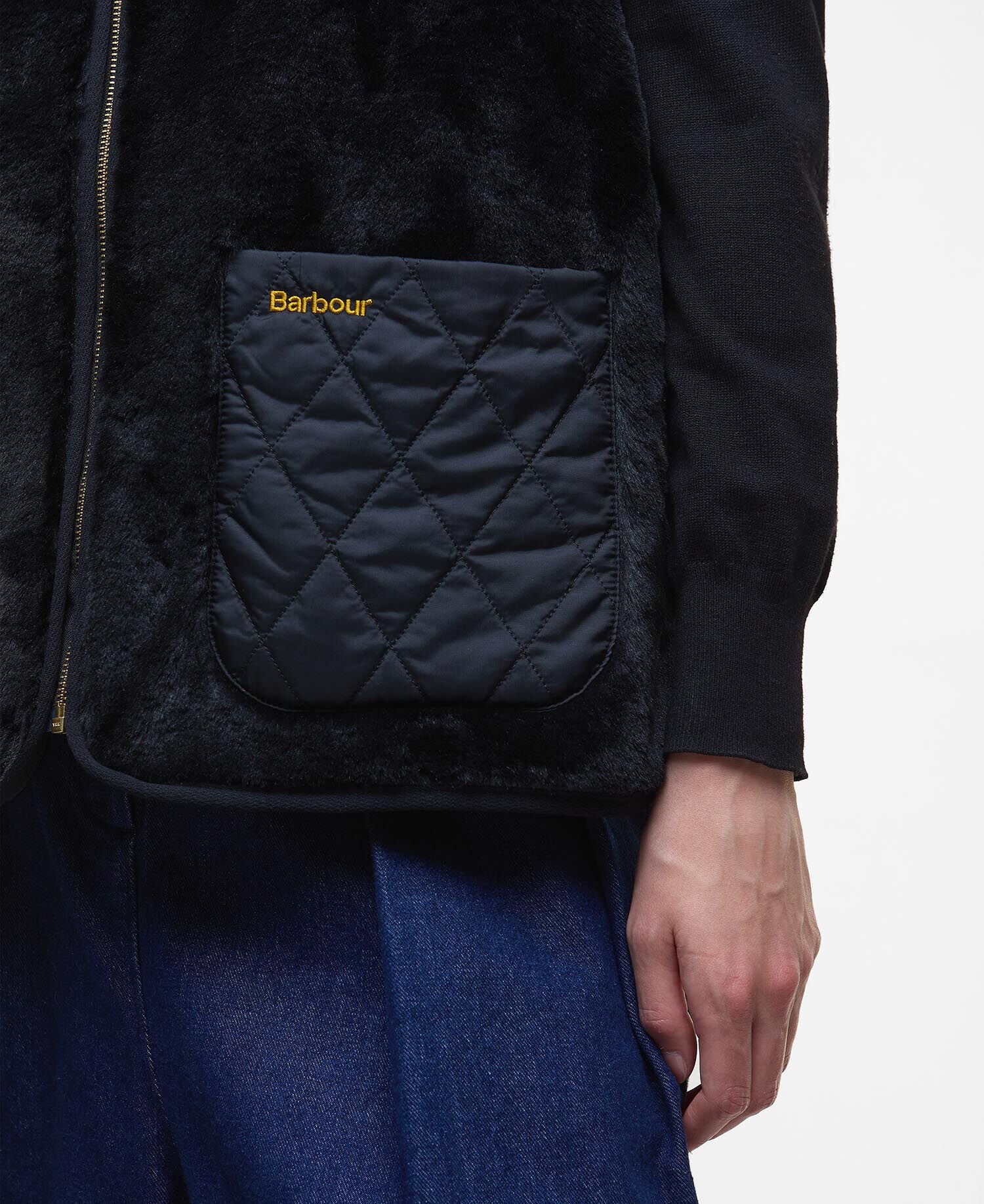 Barbour Karin Faux-Fur Gilet Black Fur