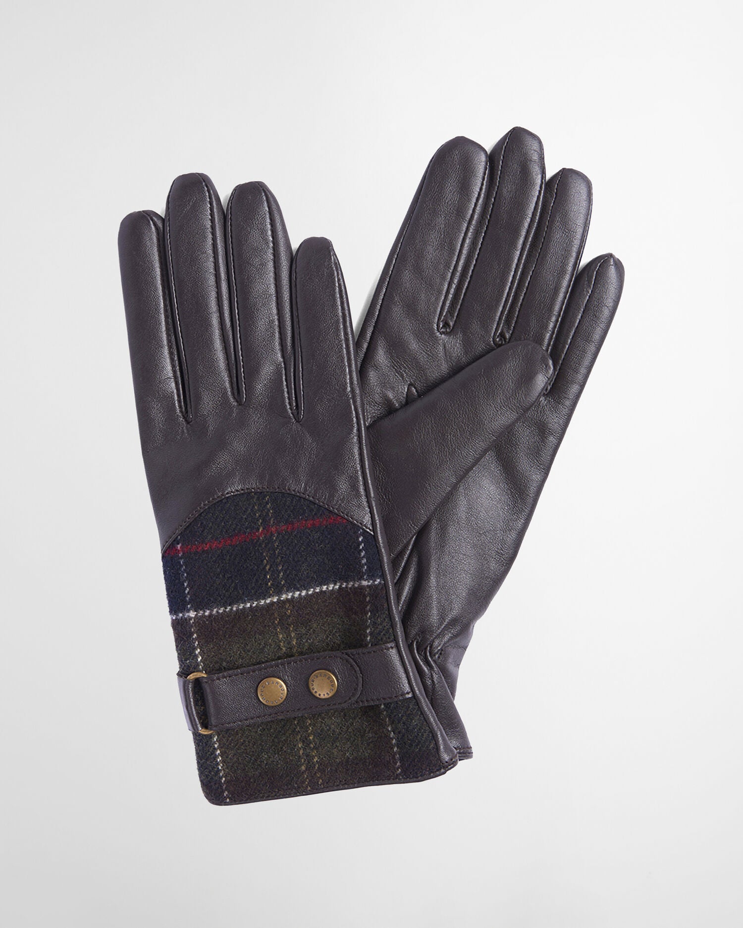 Barbour Dee Tartan Gloves Dark Brown