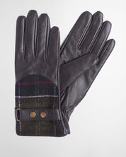 Barbour Dee Tartan Gloves Dark Brown