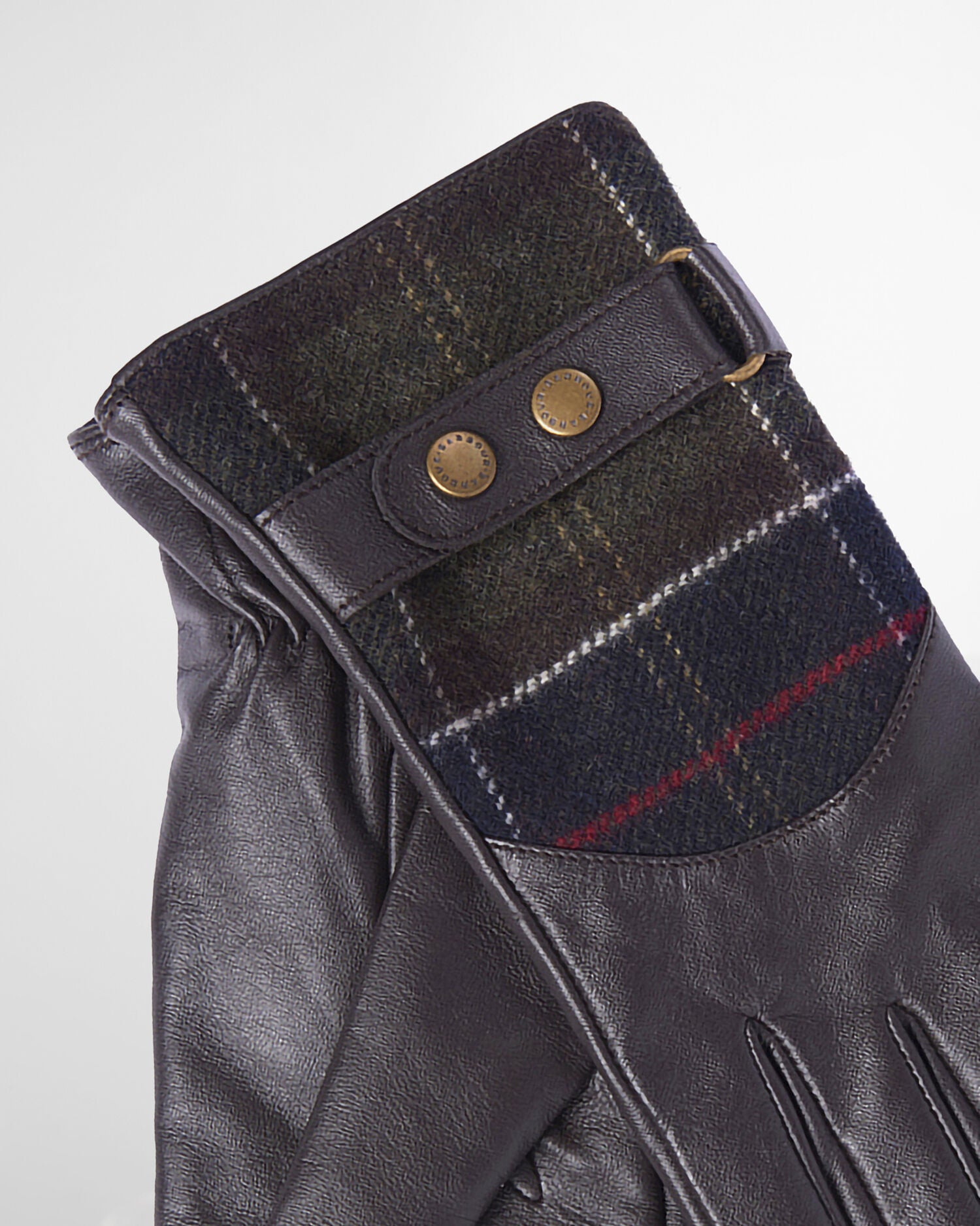 Barbour Dee Tartan Gloves Dark Brown