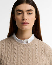 ASHDOWN RELAXED WOOL-BLEND CABLE-KNIT JUMPER