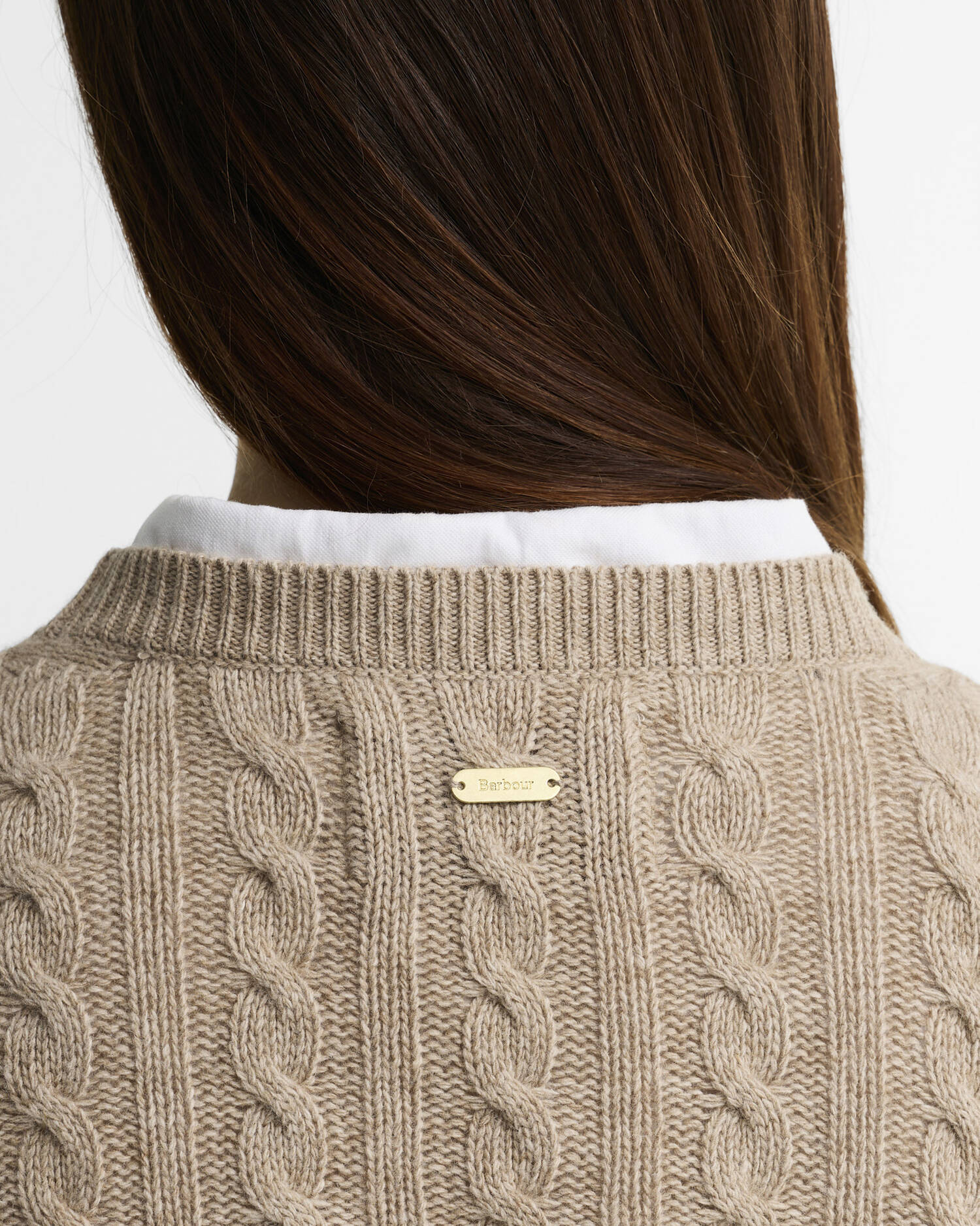 ASHDOWN RELAXED WOOL-BLEND CABLE-KNIT JUMPER