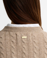 ASHDOWN RELAXED WOOL-BLEND CABLE-KNIT JUMPER