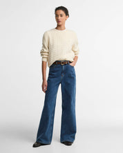 ASHDOWN RELAXED WOOL-BLEND CABLE-KNIT JUMPER