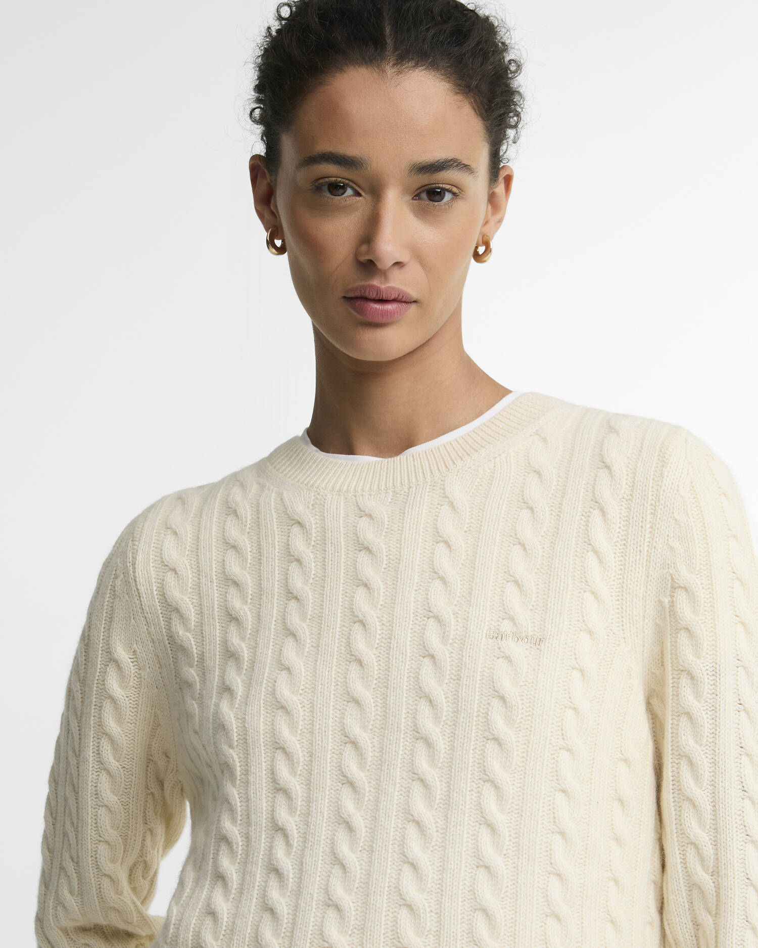 ASHDOWN RELAXED WOOL-BLEND CABLE-KNIT JUMPER