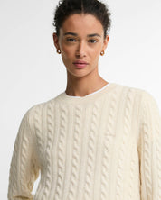 ASHDOWN RELAXED WOOL-BLEND CABLE-KNIT JUMPER