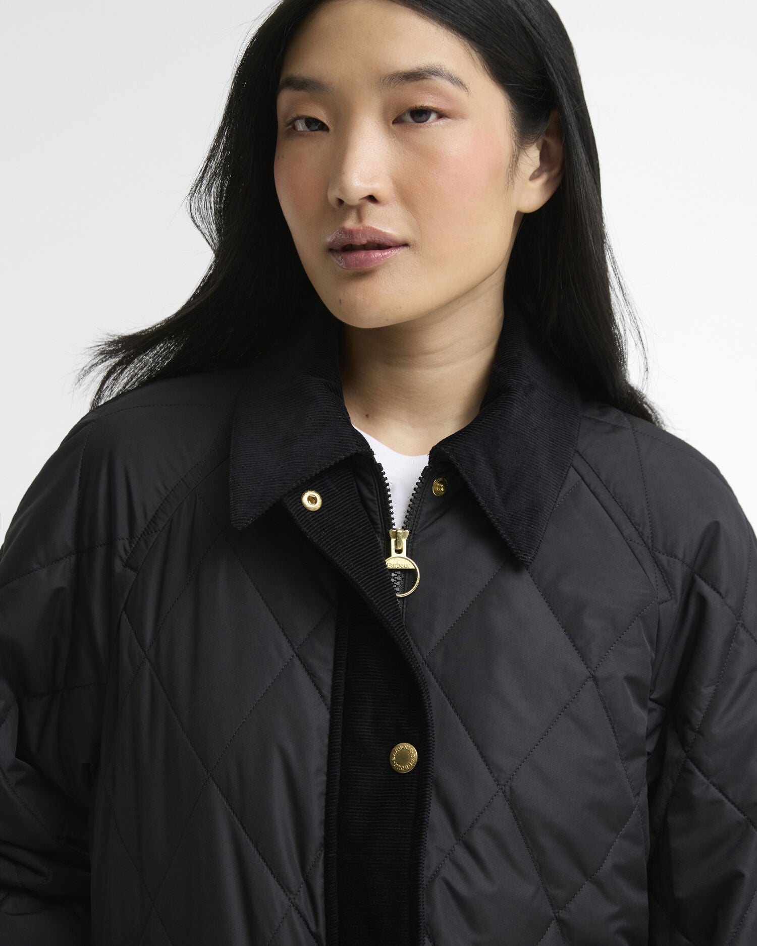 Barbour Kilnwick Quilted Jacket Black/Ancient – detalj