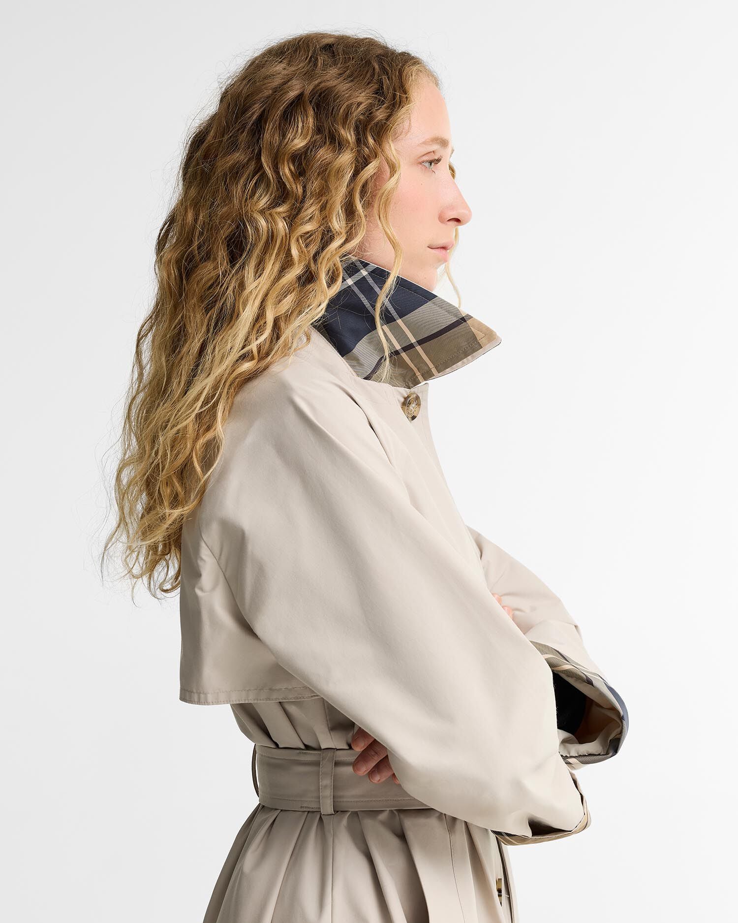 Barbour Antonella Showerproof Trench Coat Mist/Birchwood Dress