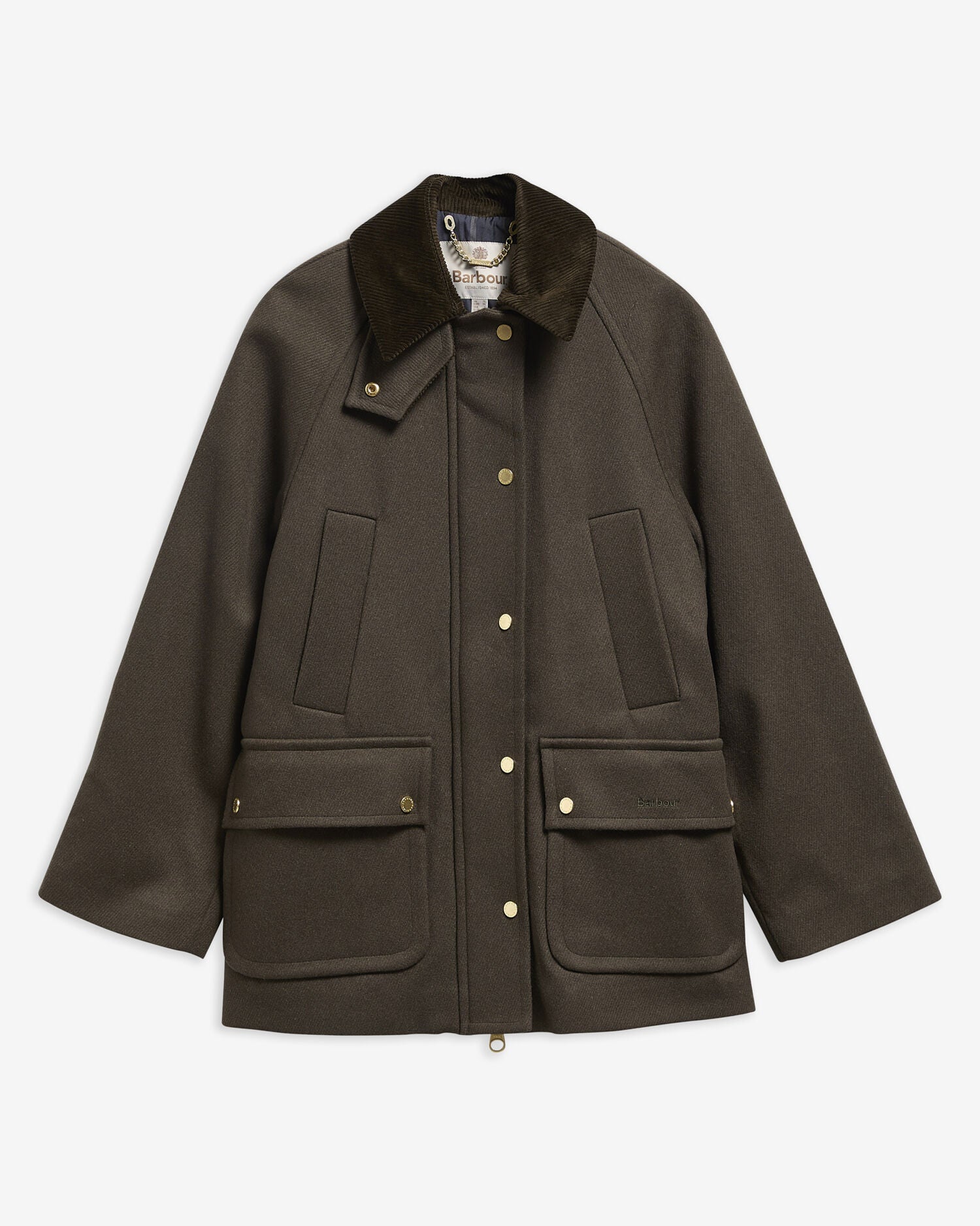 Barbour Bedale Wool Coat Olive