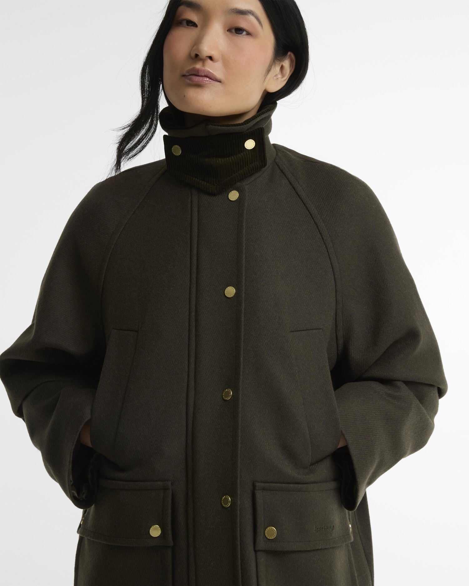 Barbour Bedale Wool Coat Olive