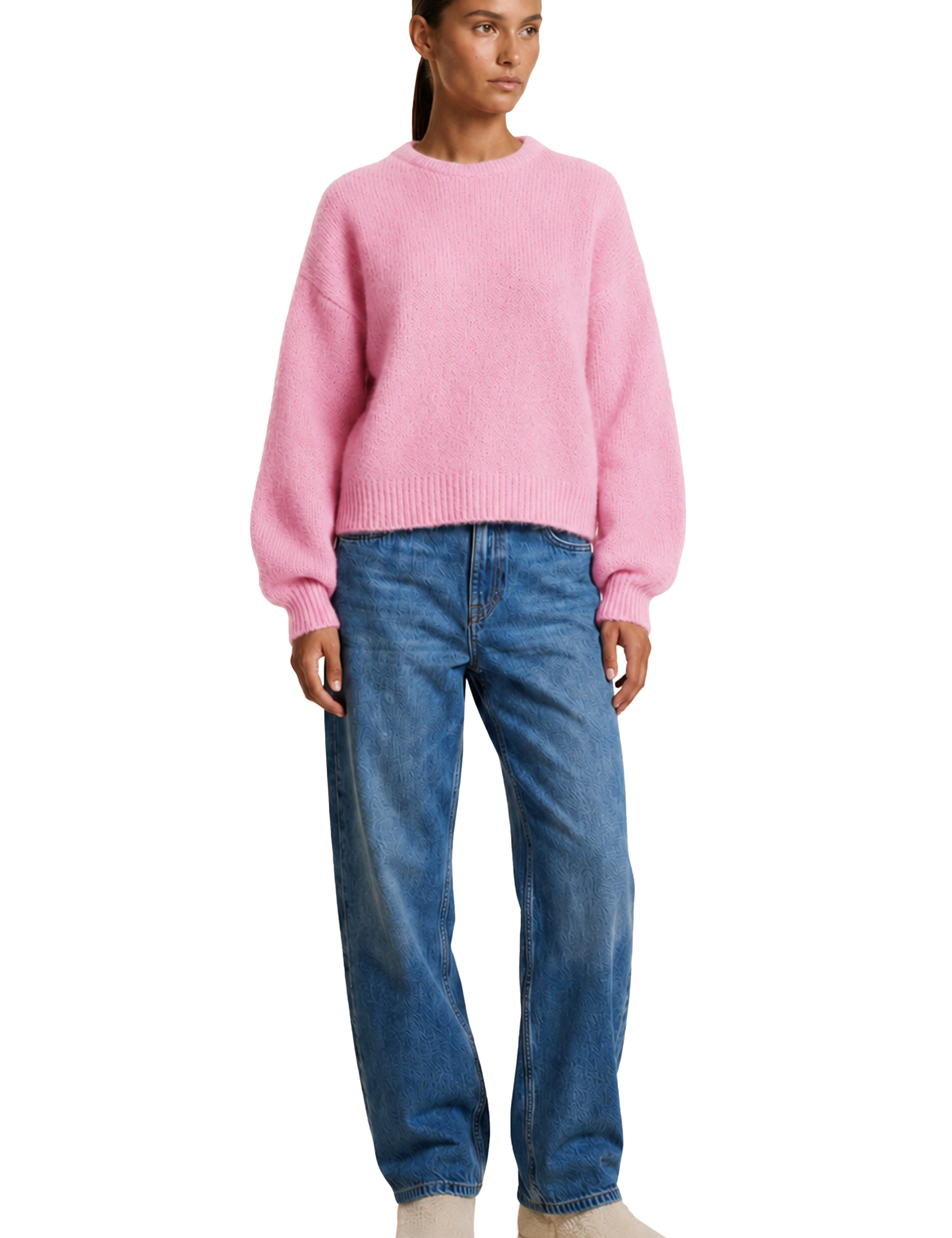 American Dreams Liana Round Neck Pullover, Soft Berry