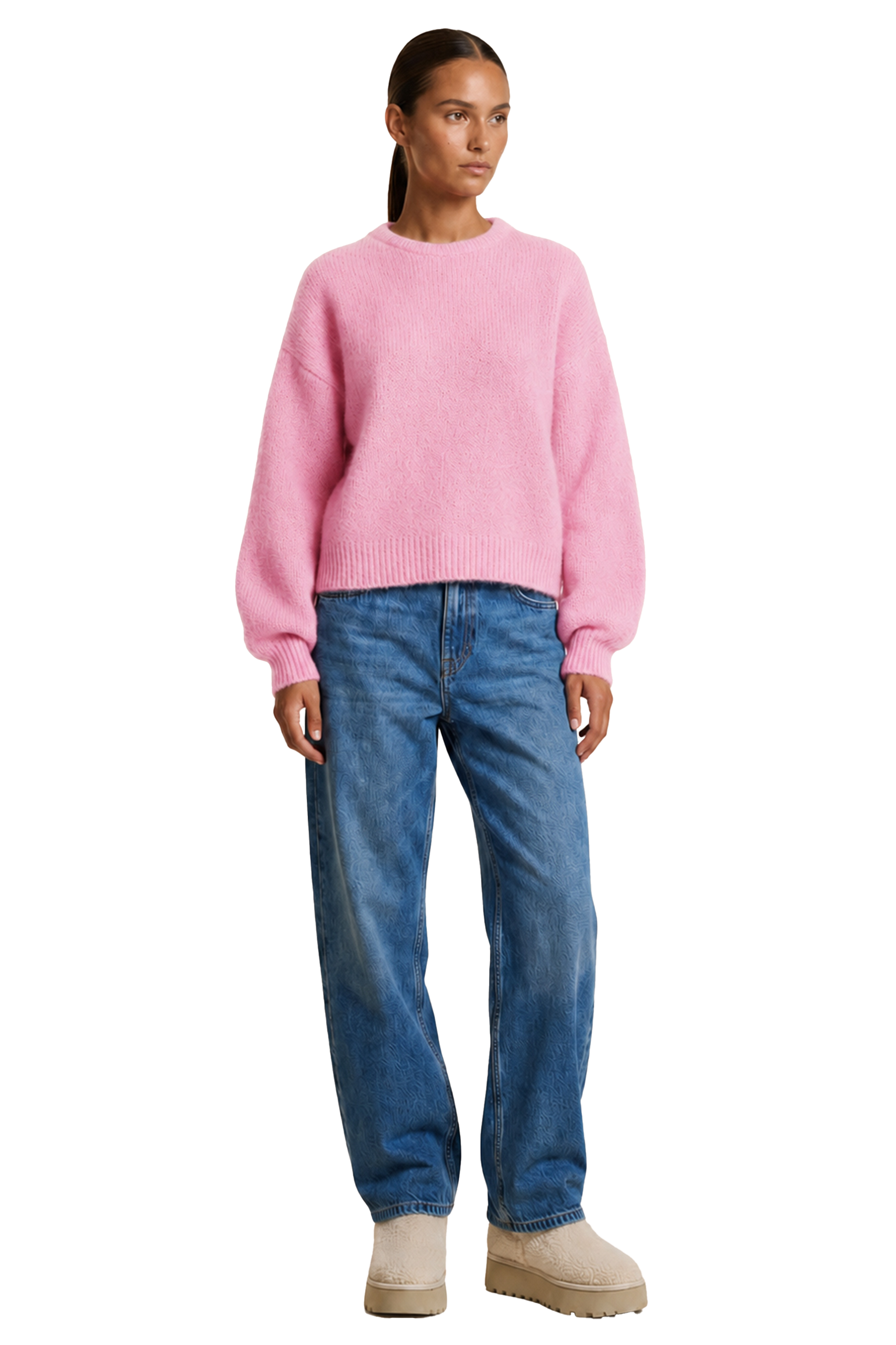 American Dreams Liana Round Neck Pullover, Soft Berry
