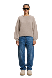 American Dreams Liana Round Neck Pullover, Light Taupe