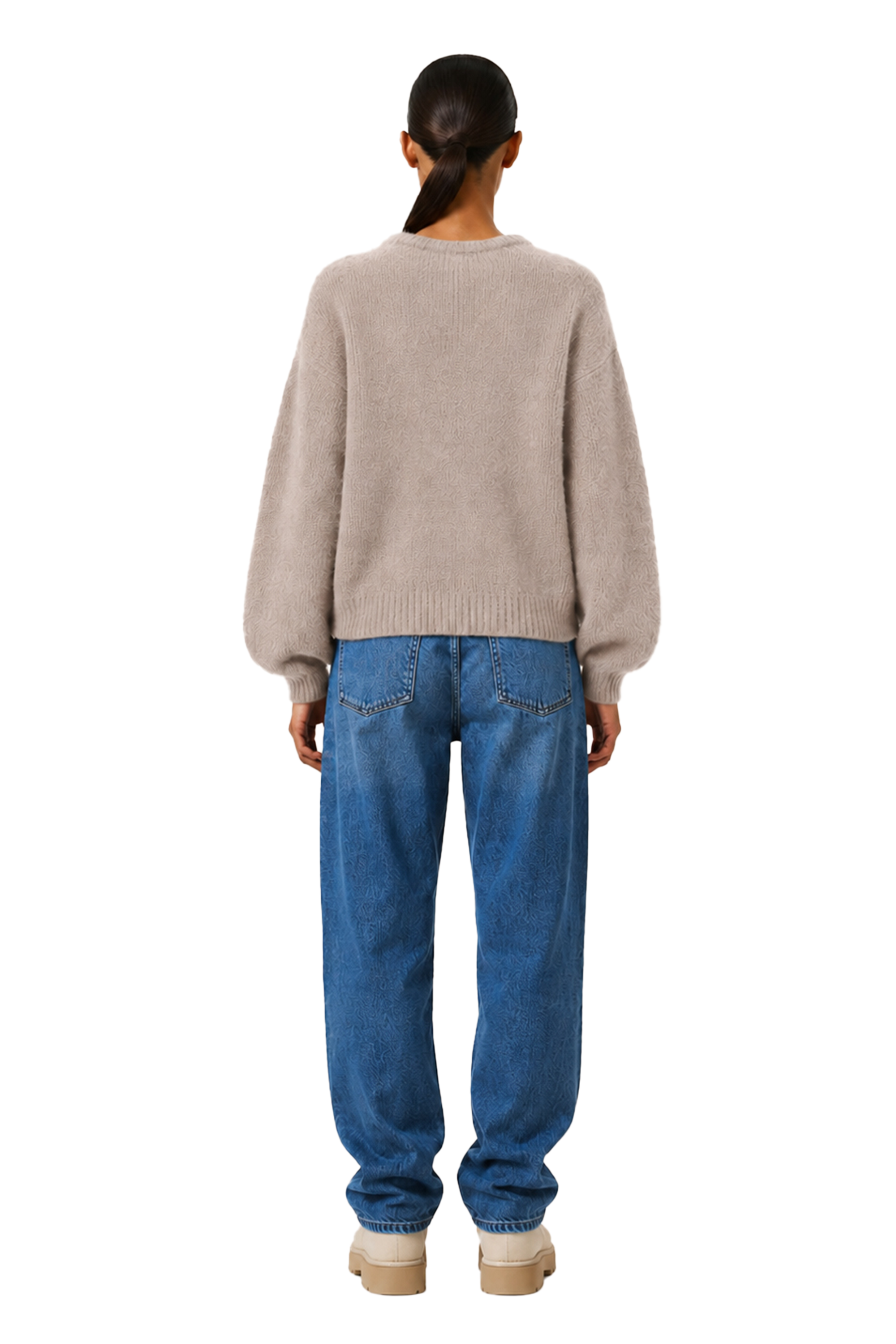 American Dreams Liana Round Neck Pullover, Light Taupe