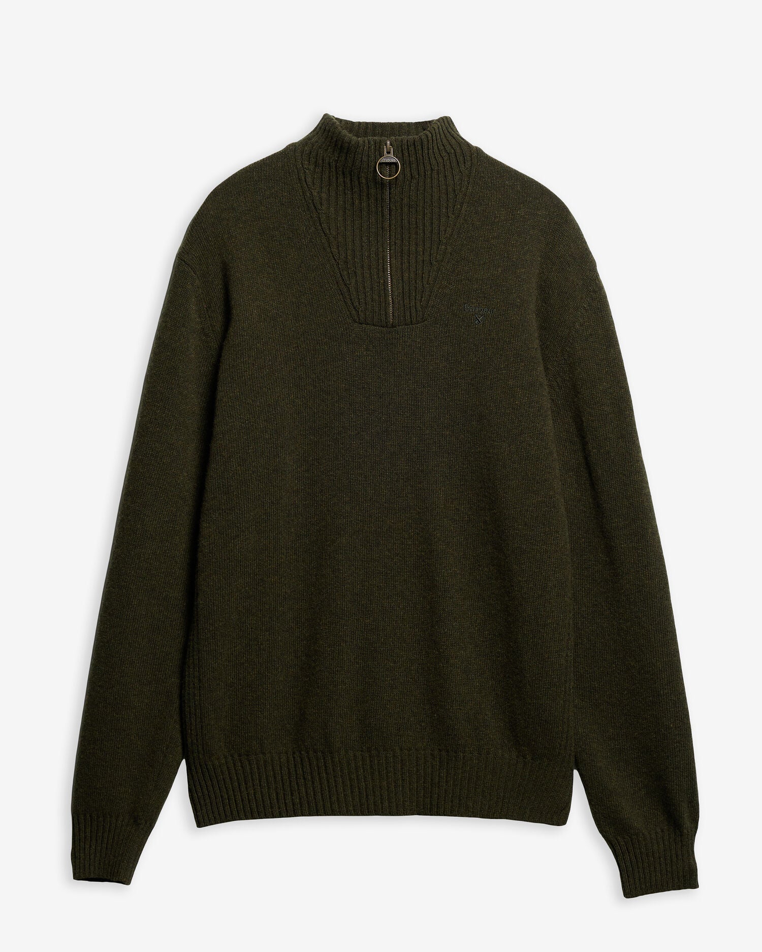 Barbour Essential Lambswool Half Zip Jumper Seaweed