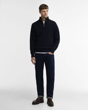 Barbour Essential Lambswool Half Zip Jumper Navy