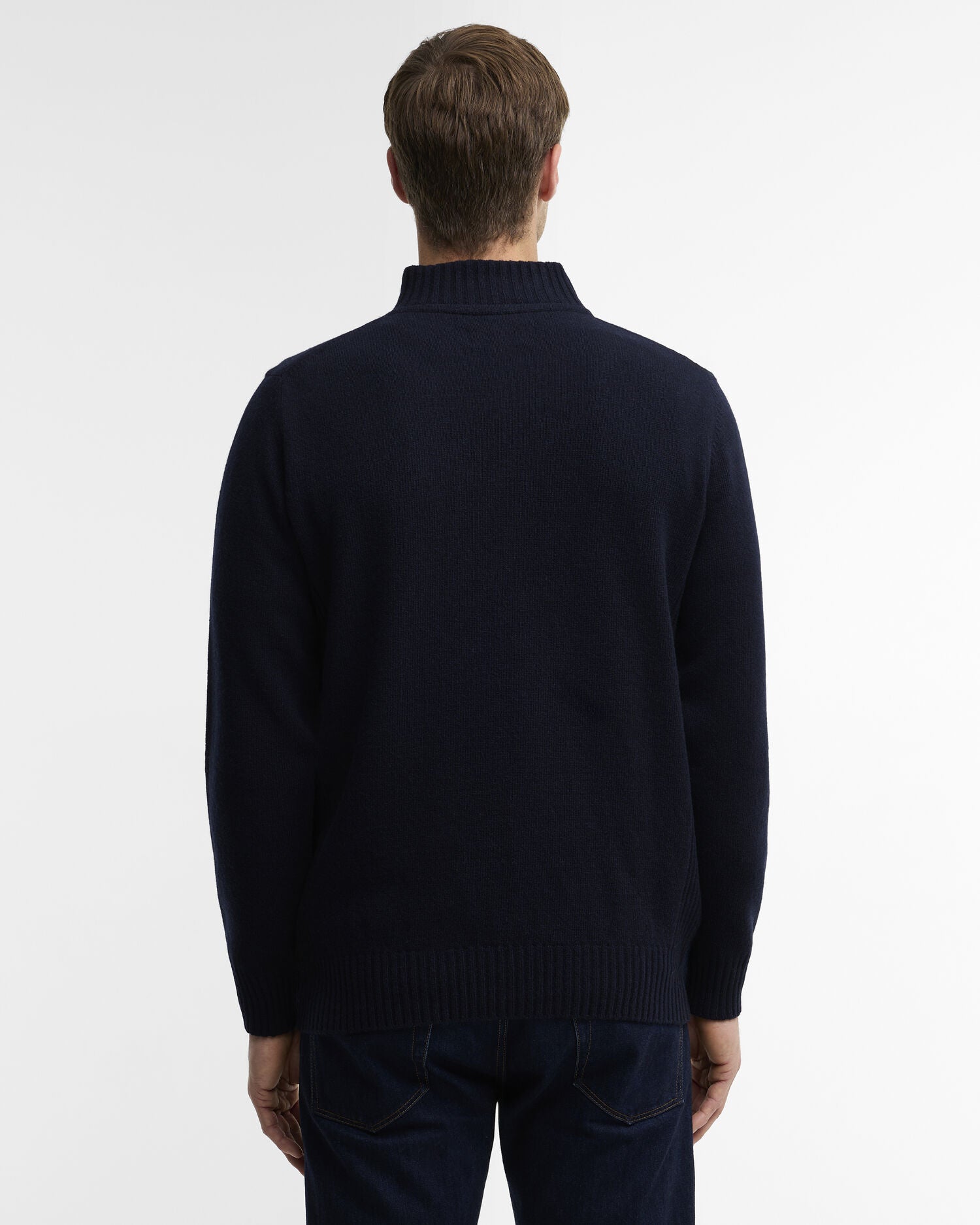Barbour Essential Lambswool Half Zip Jumper Navy