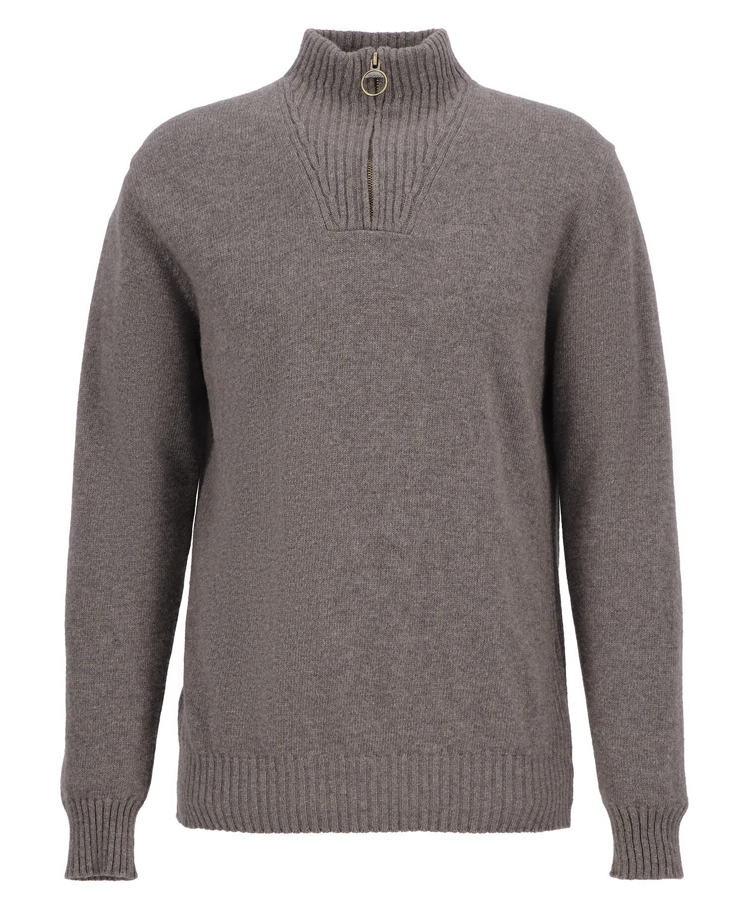 Barbour Essential Lambswool Half Zip Jumper Dark Stone