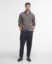 Barbour Essential Lambswool Half Zip Jumper Dark Stone
