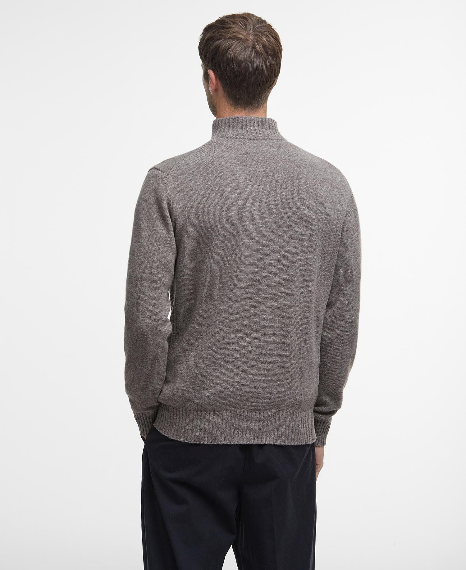 Barbour Essential Lambswool Half Zip Jumper Dark Stone