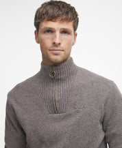 Barbour Essential Lambswool Half Zip Jumper Dark Stone