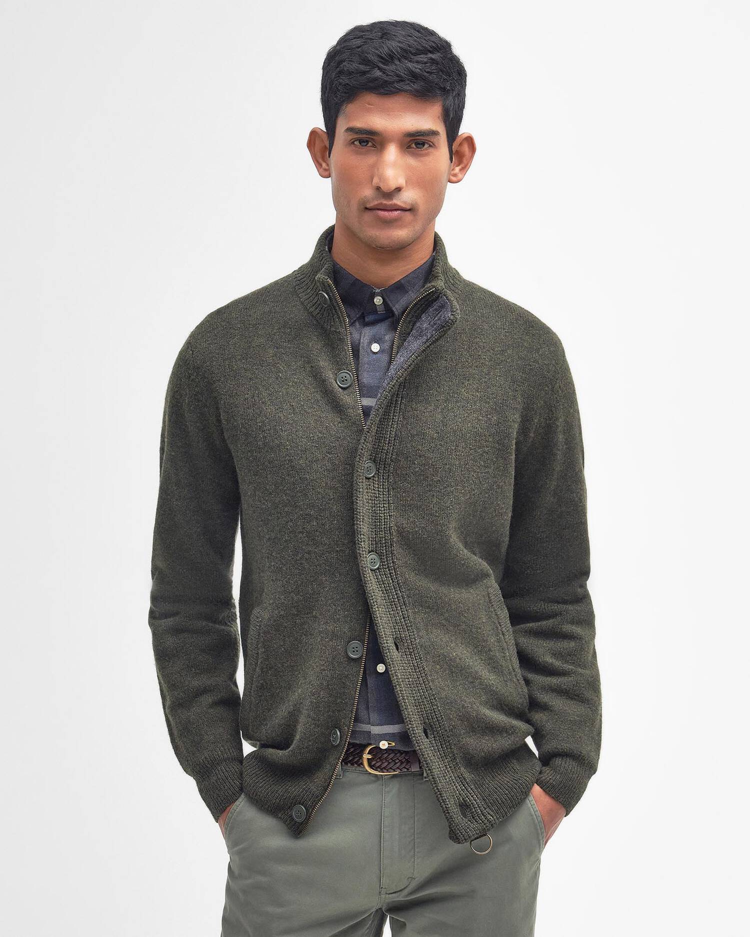 ESSENTIAL ELBOW-PATCH CARDIGAN