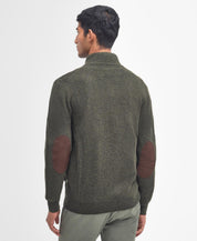 Barbour Essential Elbow-Patch Cardigan Seaweed