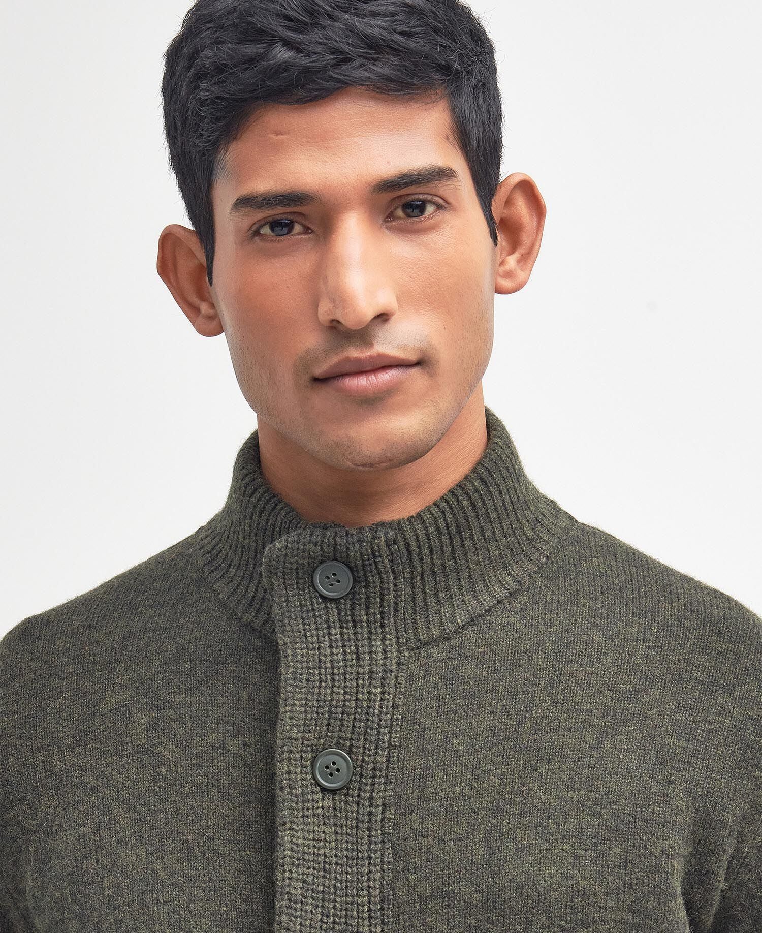 Barbour Essential Elbow-Patch Cardigan Seaweed