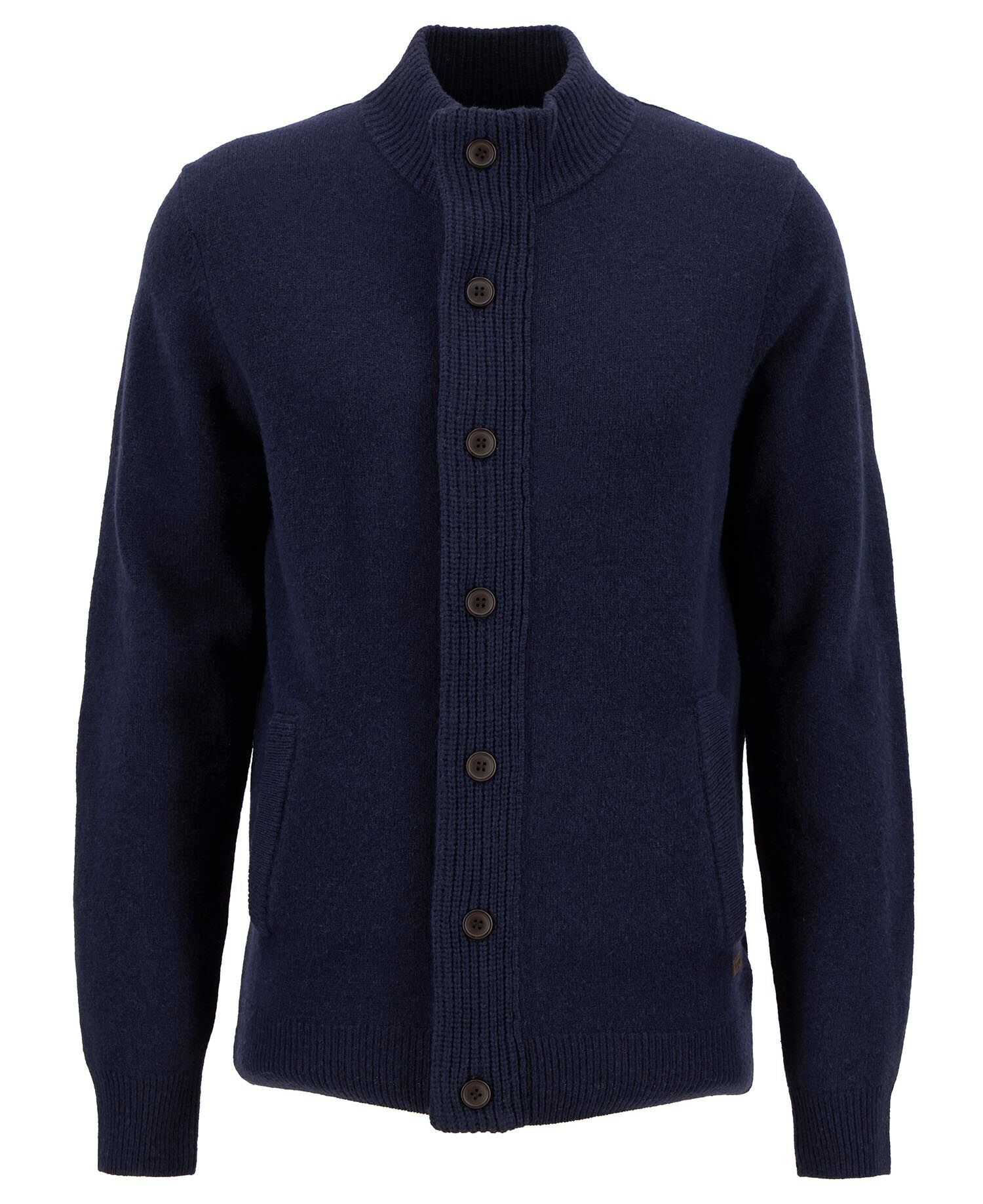 Barbour Essential Elbow-Patch Cardigan Navy