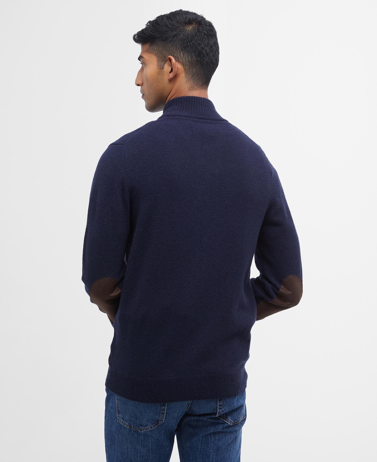 Barbour Essential Elbow-Patch Cardigan Navy