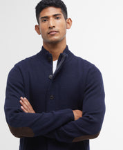 Barbour Essential Elbow-Patch Cardigan Navy