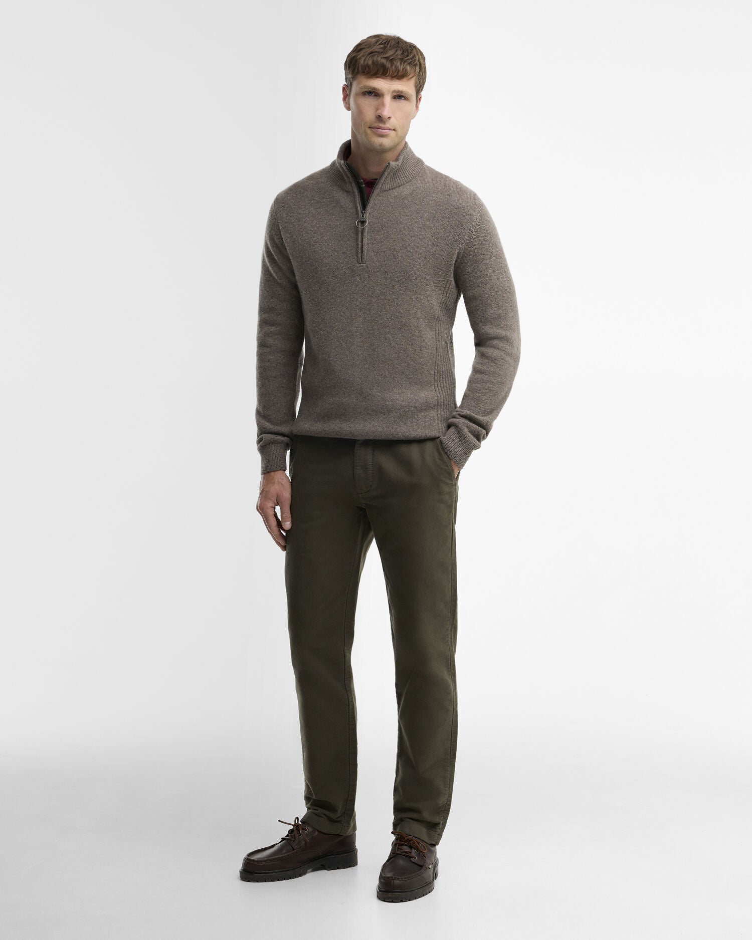 Barbour Essential Elbow-Patch Cardigan New Stone