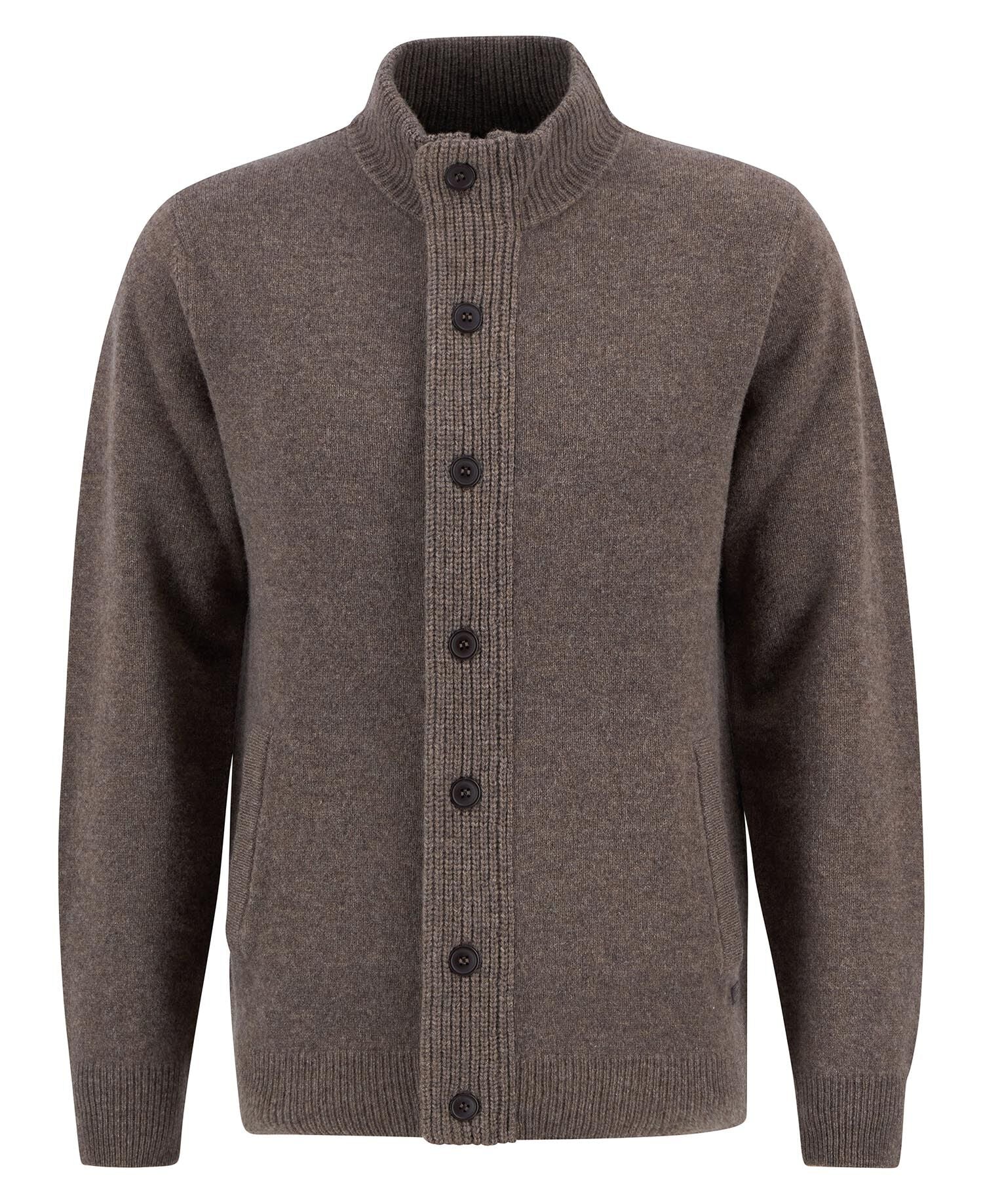 Barbour Essential Elbow-Patch Cardigan Dark Stone