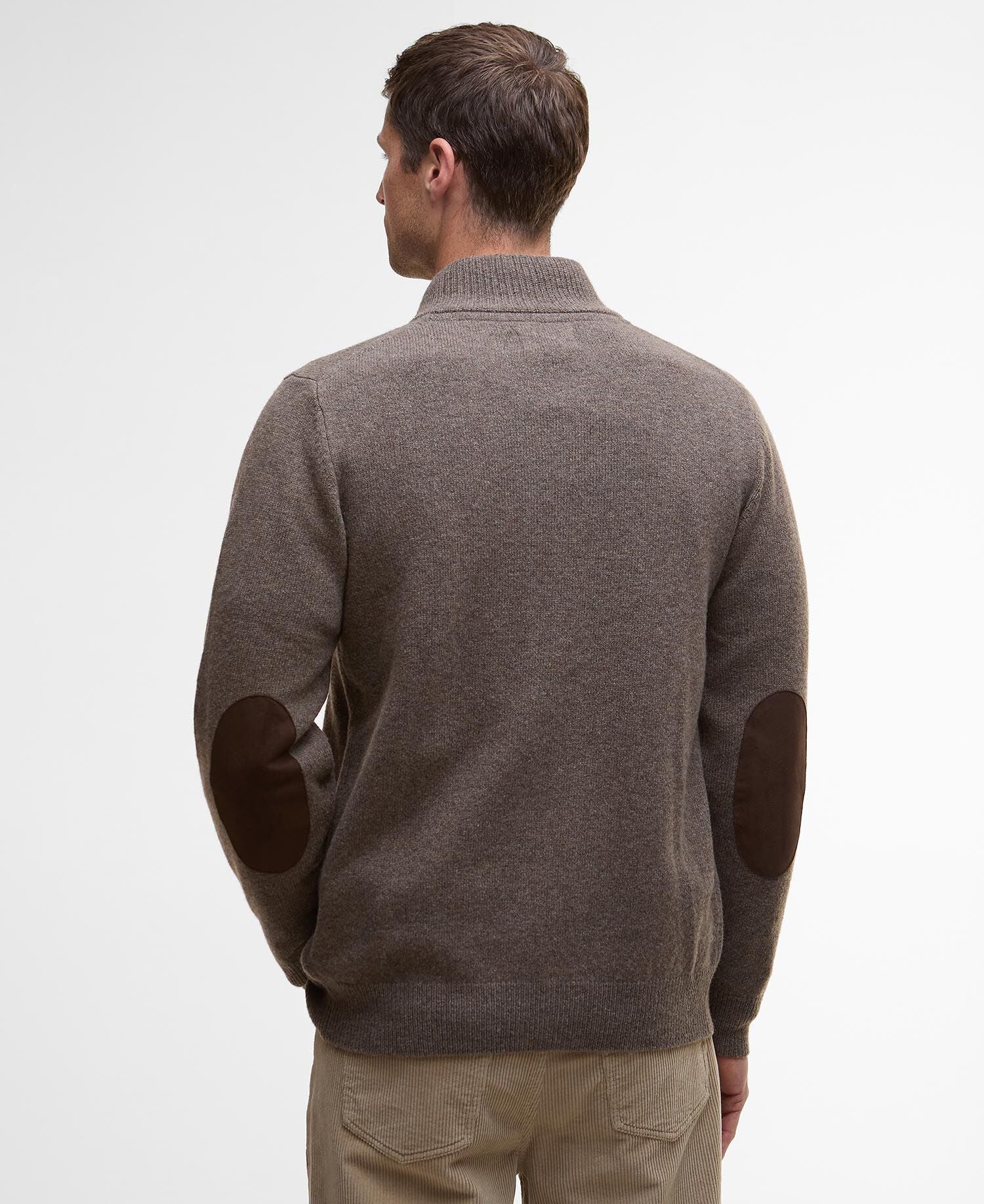 Barbour Essential Elbow-Patch Cardigan Dark Stone