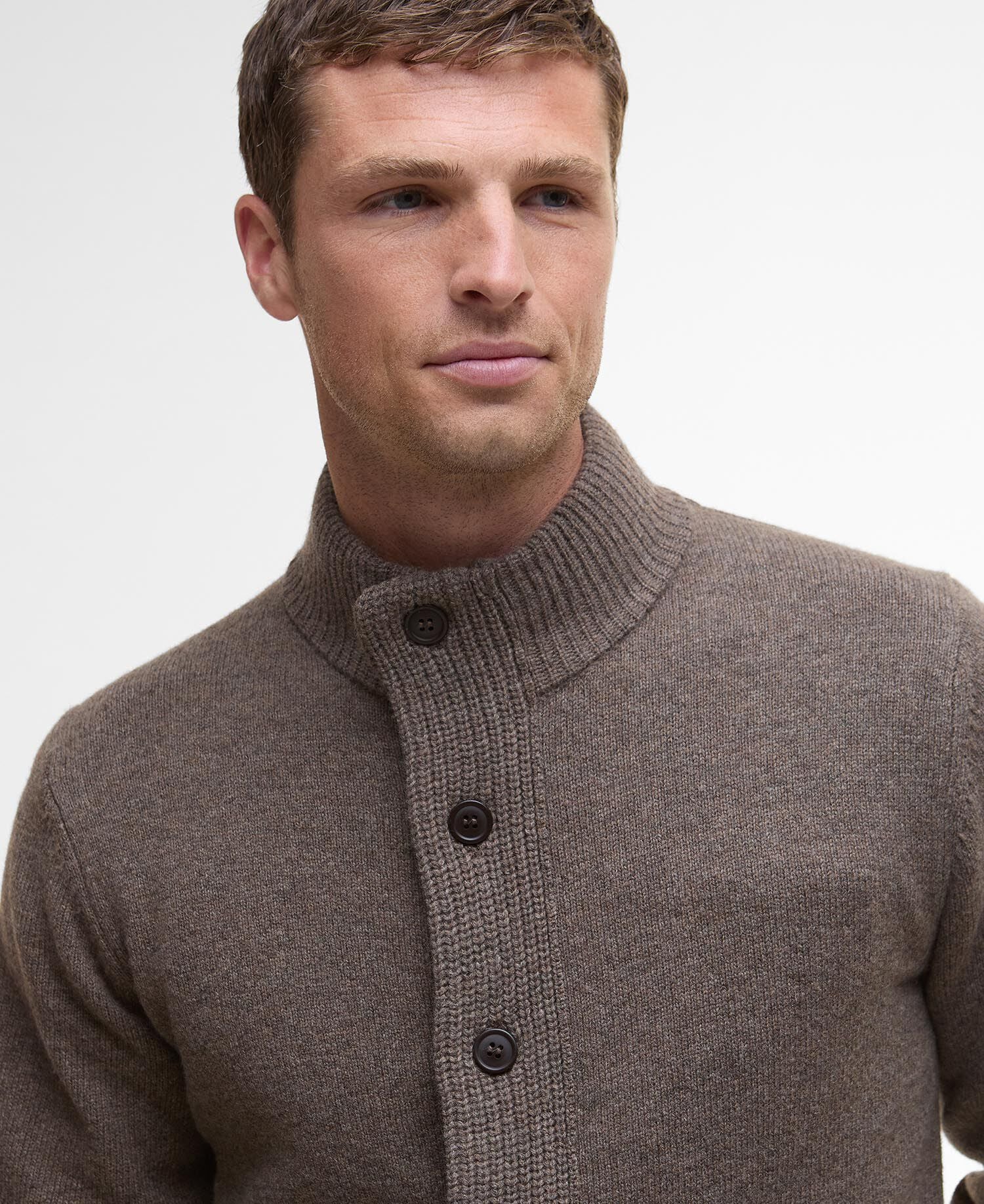 Barbour Essential Elbow-Patch Cardigan Dark Stone