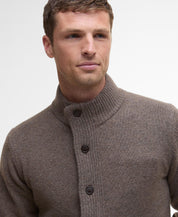 Barbour Essential Elbow-Patch Cardigan Dark Stone
