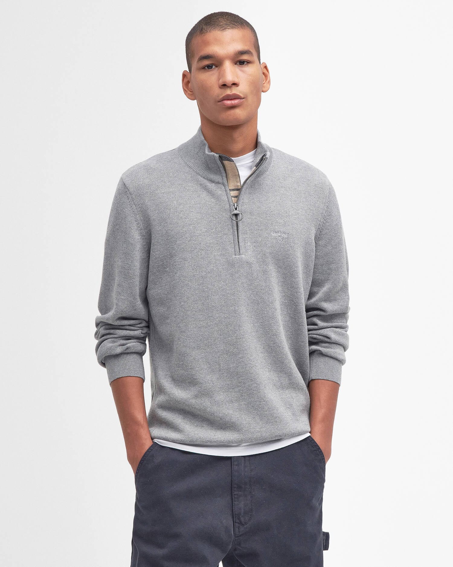 COTTON QUARTER-ZIP JUMPER
