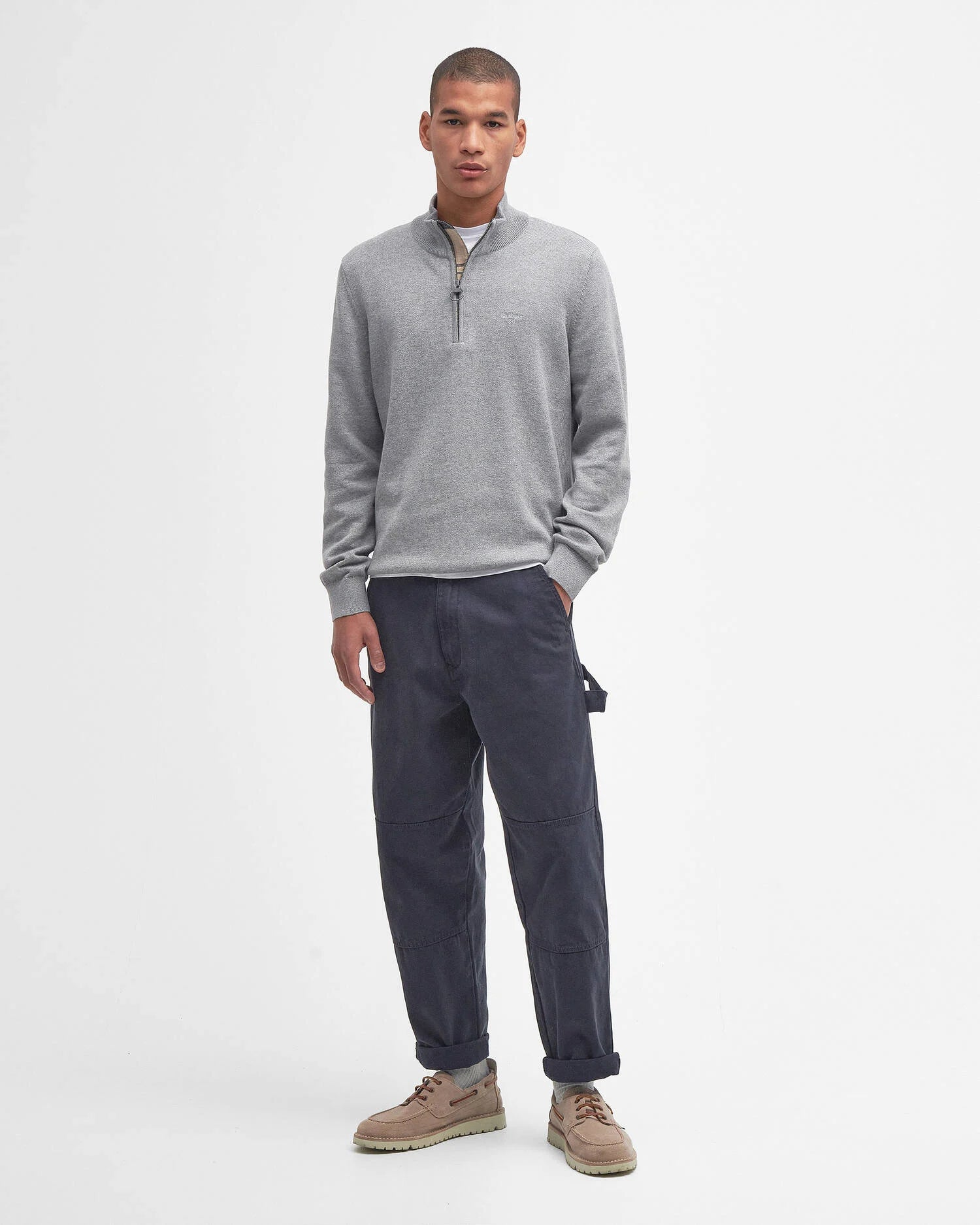 COTTON QUARTER-ZIP JUMPER