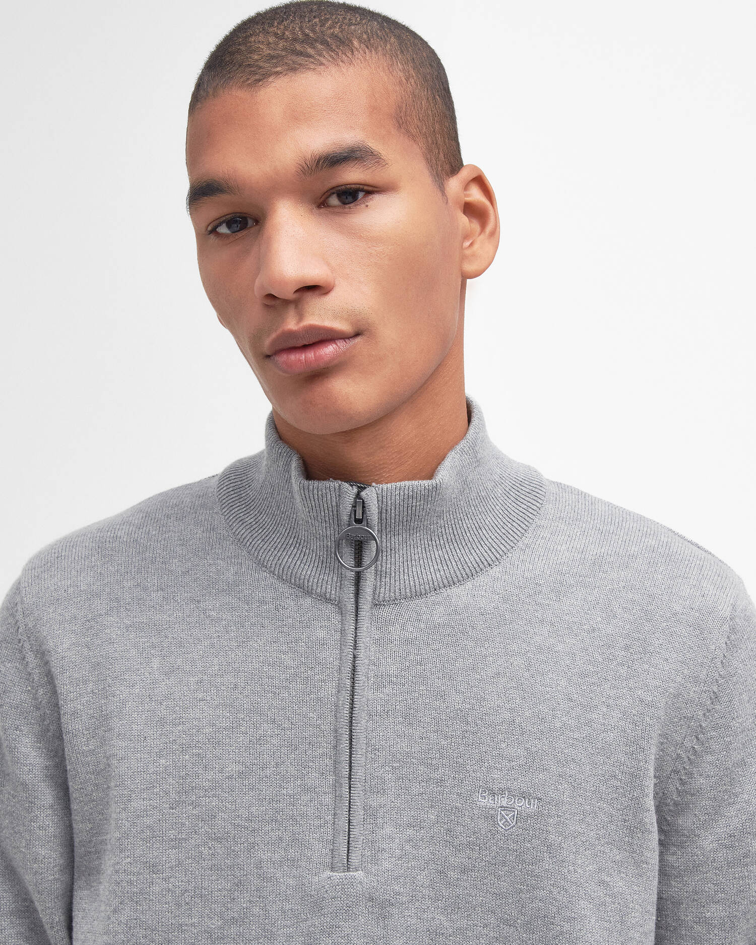 COTTON QUARTER-ZIP JUMPER