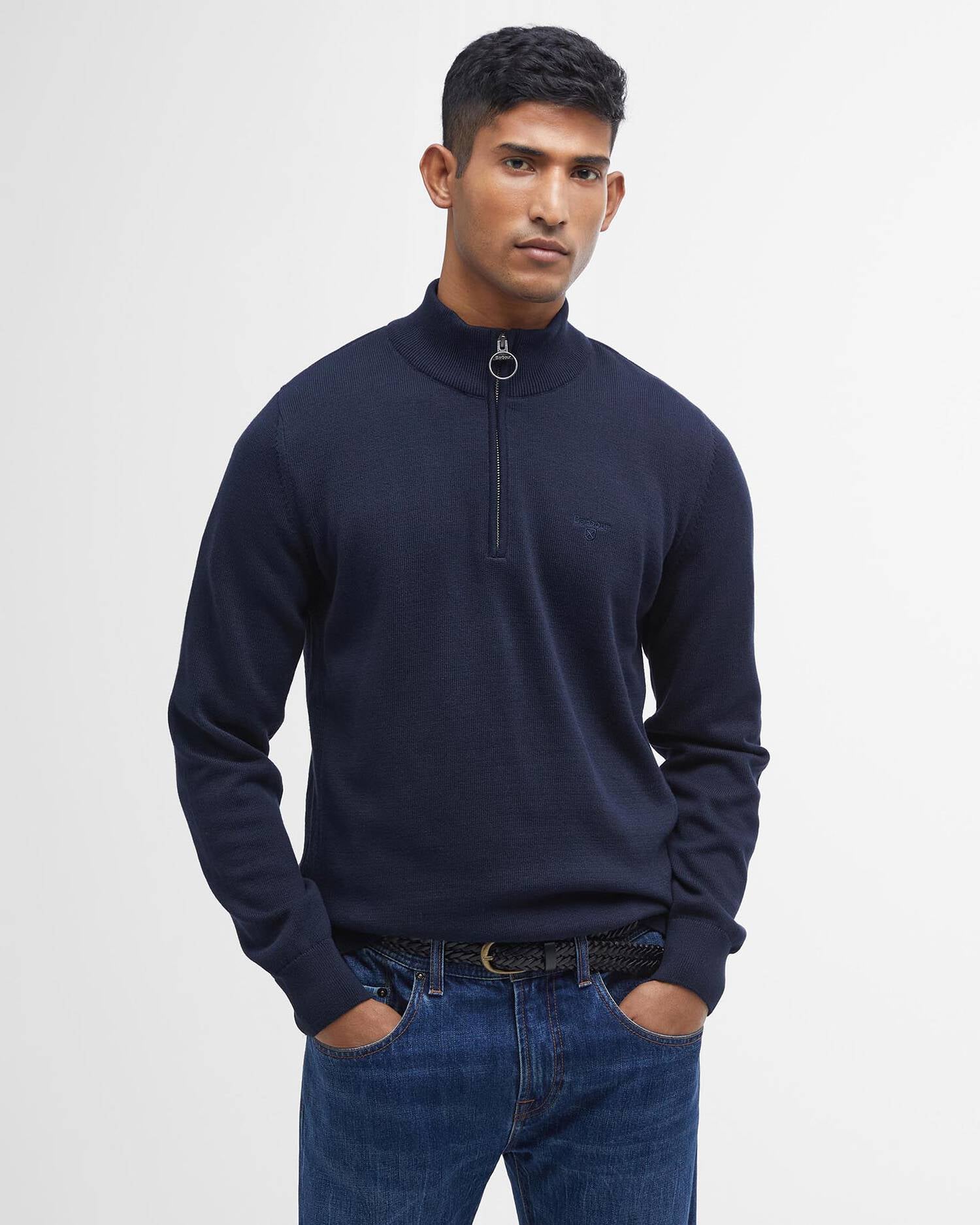COTTON QUARTER-ZIP JUMPER