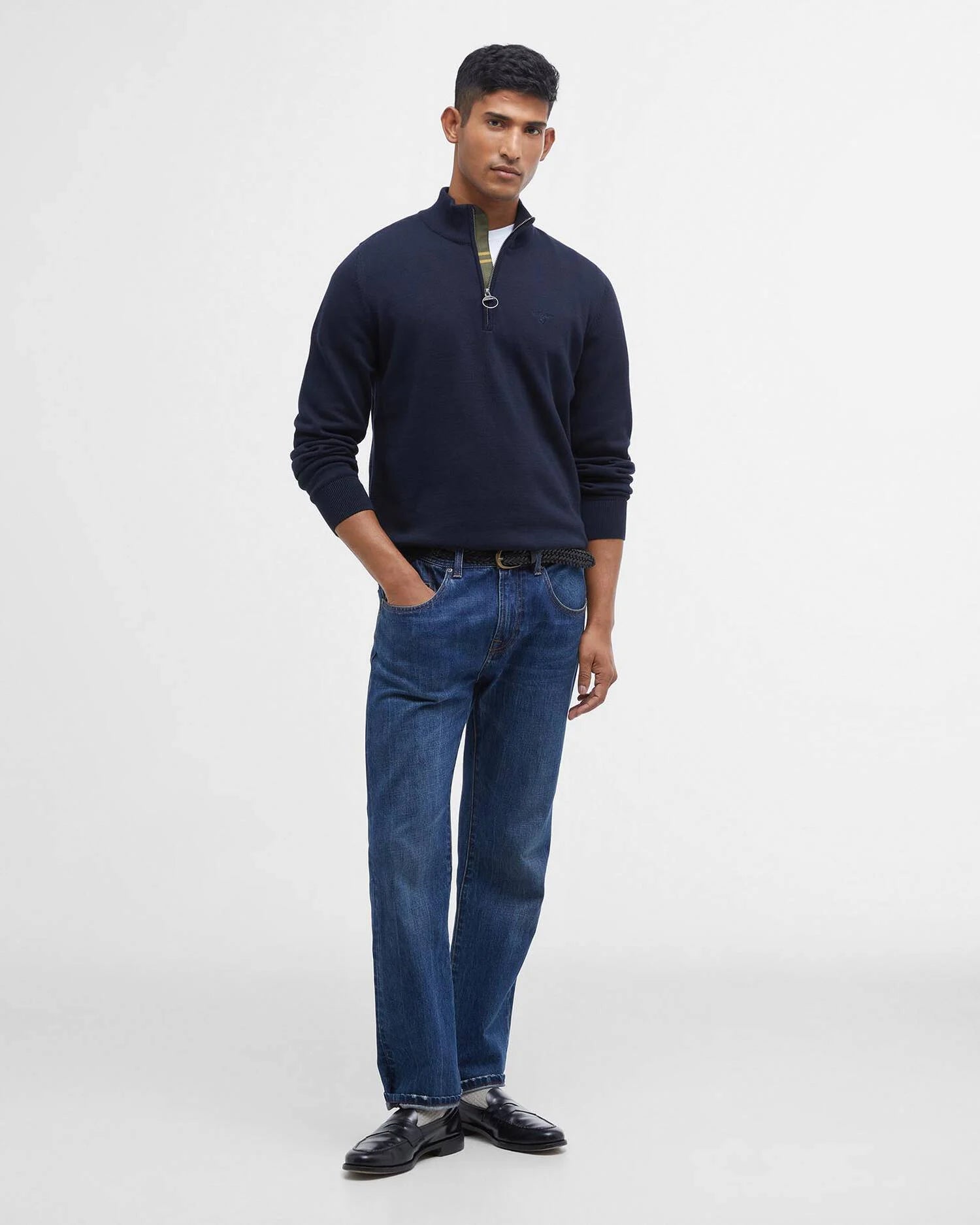 COTTON QUARTER-ZIP JUMPER