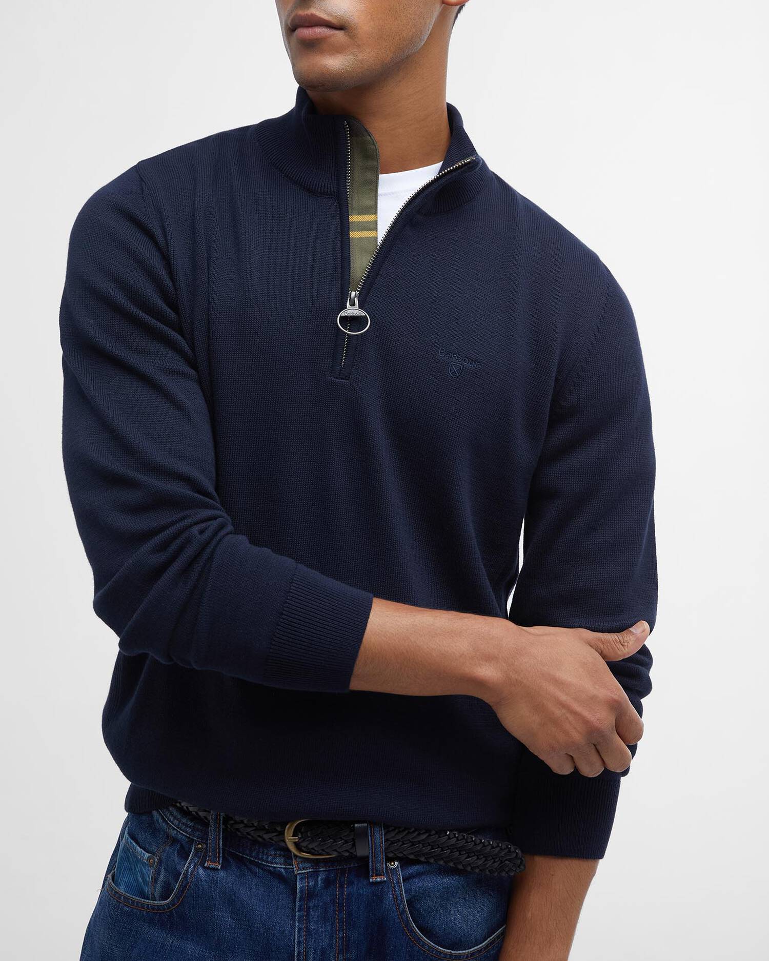 COTTON QUARTER-ZIP JUMPER