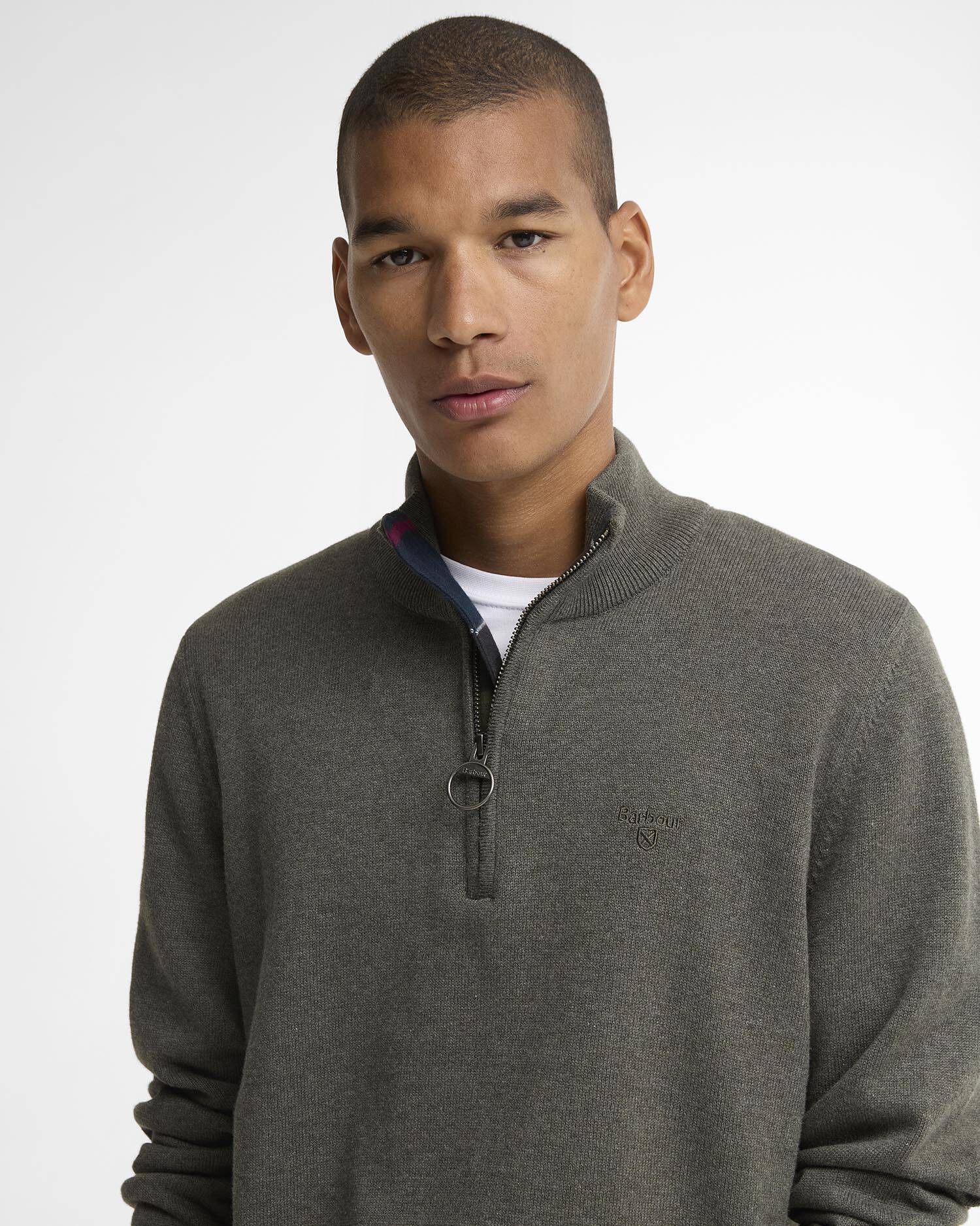 COTTON QUARTER-ZIP JUMPER